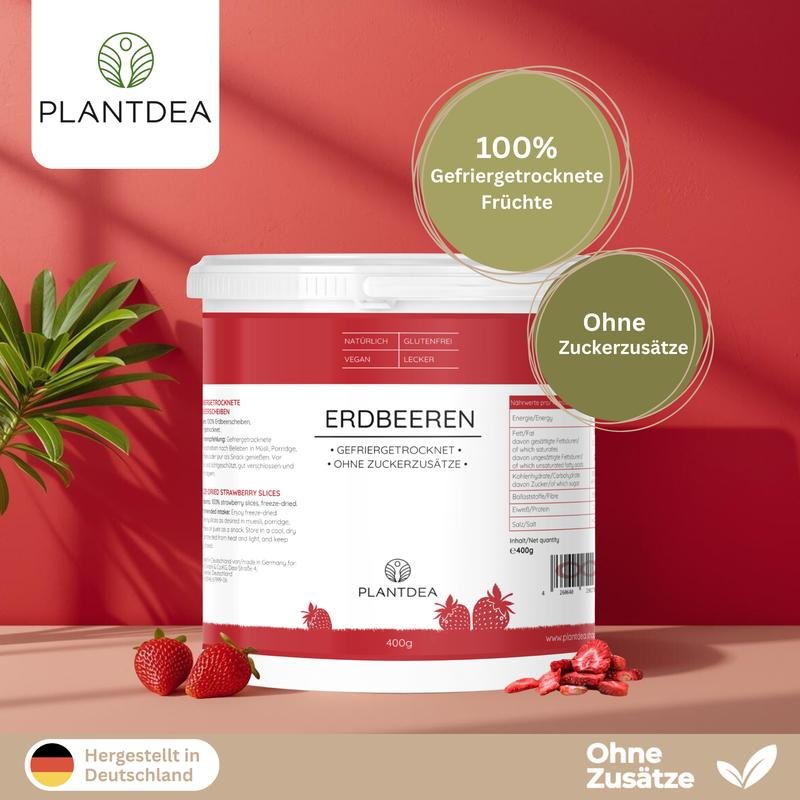 Erdbeeren Gefriergetrocknet I Knusprige Erdbeerscheiben I Ohne Zuckerzusatz I Gefriergetrocknete Früchte I Freeze-dried strawberries | PlantDEA - Image 5